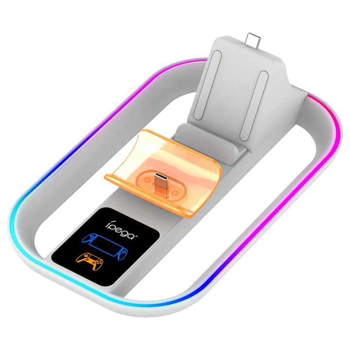iPega Charger Base With RGB Light For PS5 Portal & Gamepad Charging Dock iPega Charger Base With RGB Light For PS5 Portal & Gamepad Charging Dock